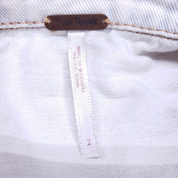 Free People Button Up Blue Jean Jacket Womens Size 2 Denim Casual Coat - Picture 9 of 10